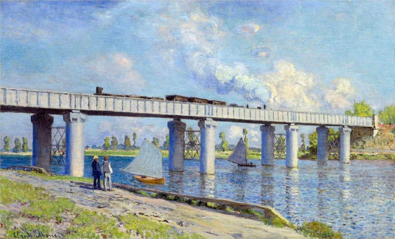 Railway Bridge at Argenteuil - Claude Monet Paintings